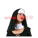 coiffe avec col pour deguisement de Bonne soeur, Nonne, Religieuse 